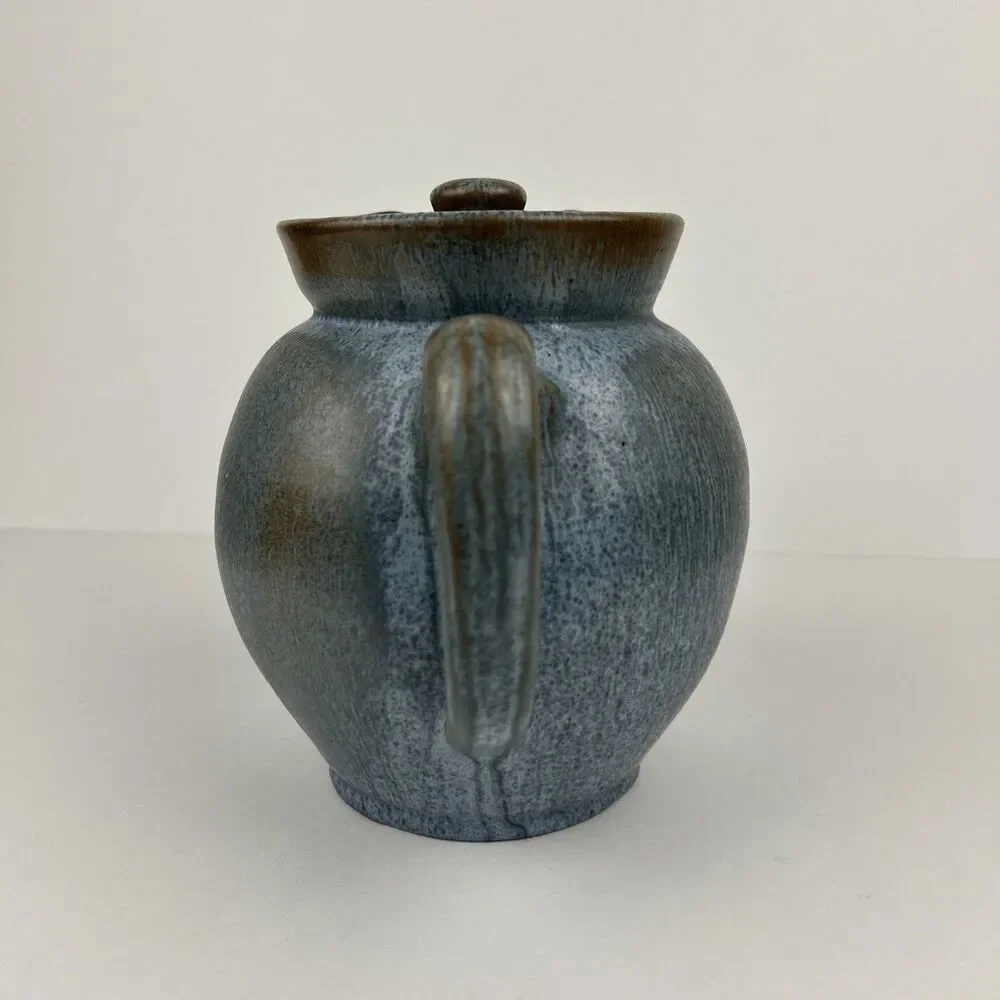 Hand Crafted teapot short spout round Asian inspired Pottery